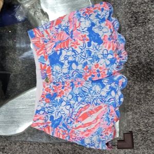 Lilly Pulitzer  like new Buttercup floral  starfish Sea shell shorts sz 00